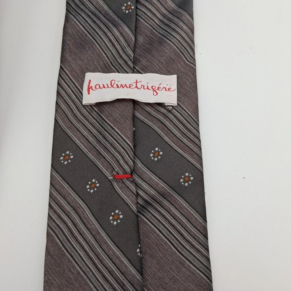 Vintage Haulintrigere Tie Polyester Slim Striped Pre-Loved‎